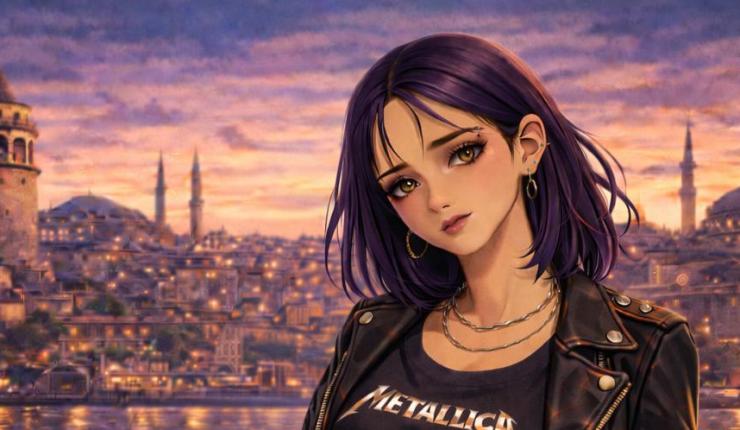 En Sevdiği Renk Mor Olan Kadın